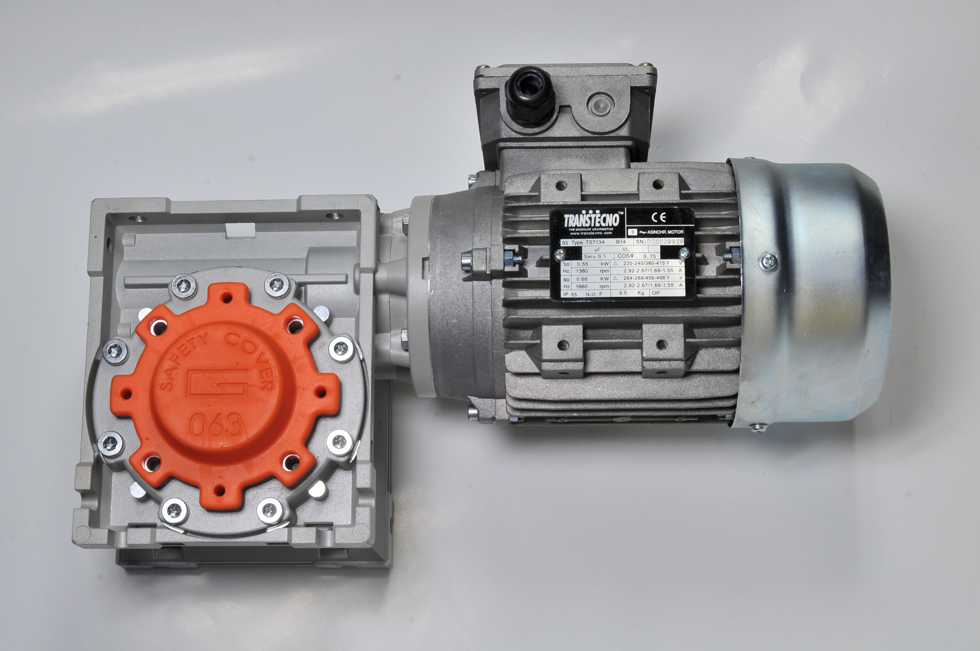 Askskruvsmotor, Transtecno NMRV063-60-071B14, 0,55 kW